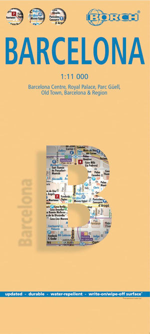 Laminated Barcelona Map by Borch (English Edition),Used