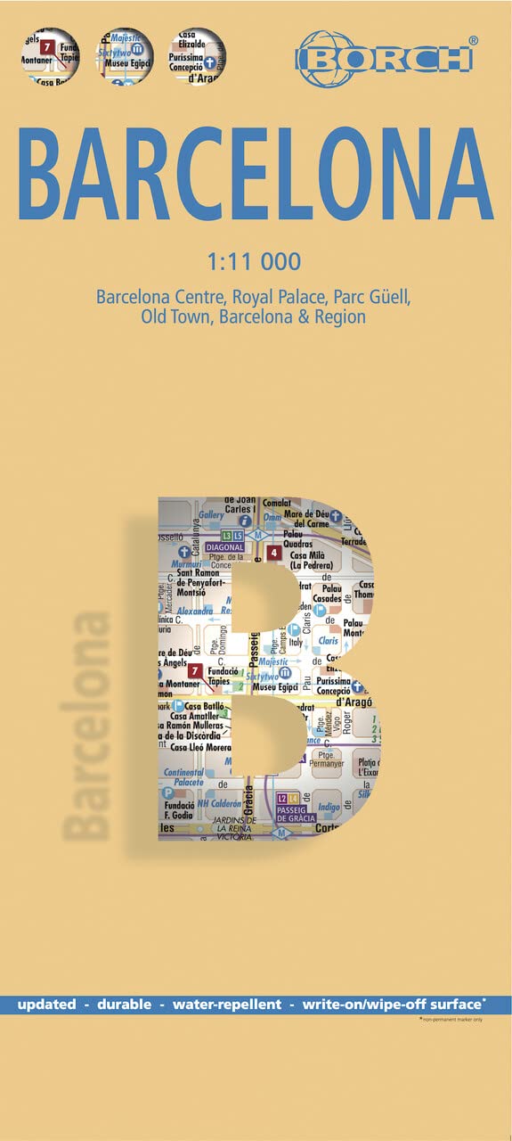 Laminated Barcelona Map by Borch (English Edition),Used