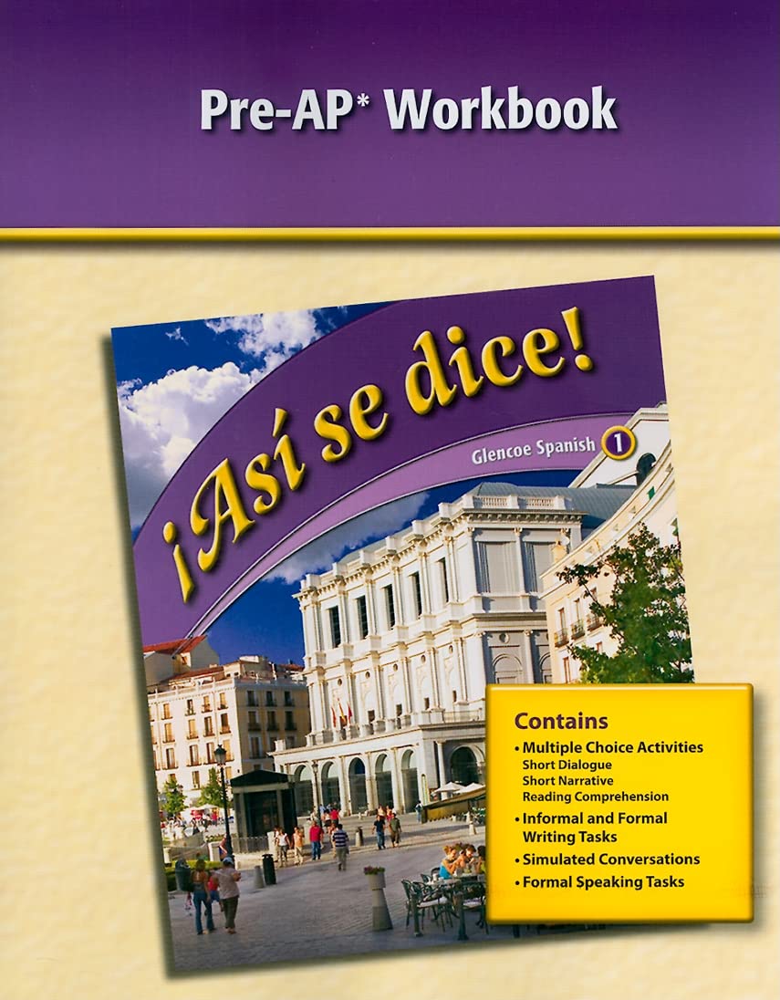 Glencoe Spanish 1 !Asi Se Dice! PreAP Workbook (Spanish and English Edition),Used