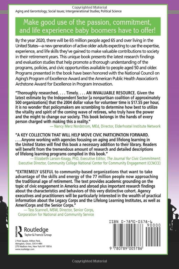 Civic Engagement and the Baby Boomer Generation,Used