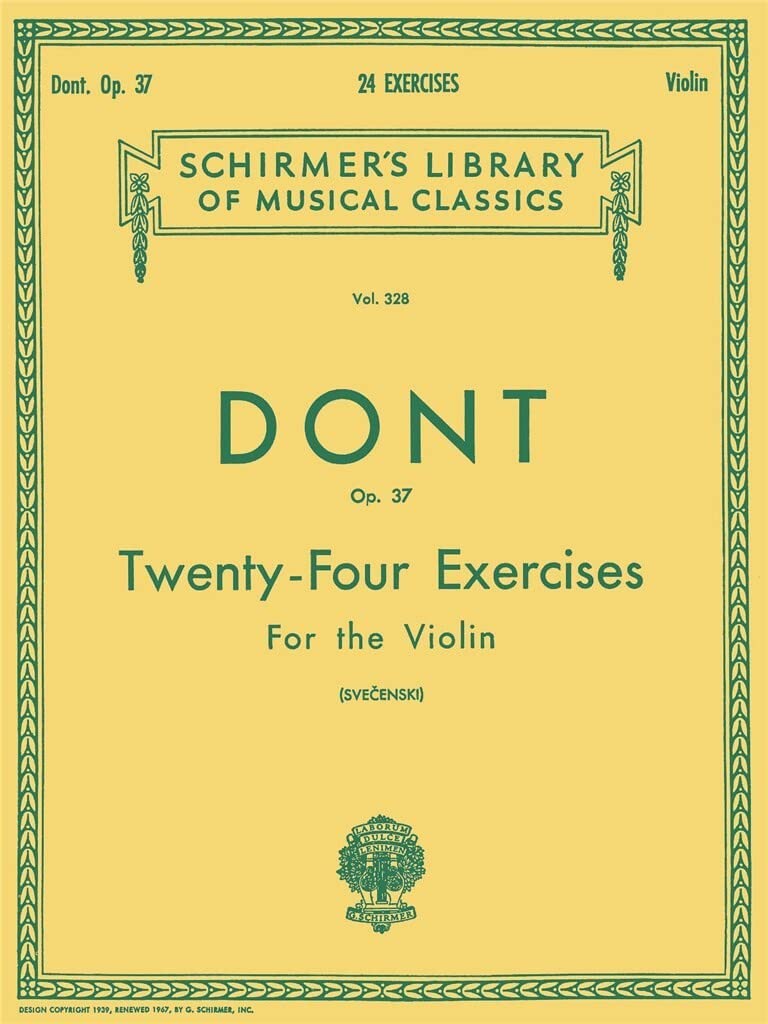 24 Exercises, Op 37: Schirmer Library Of Classics Volume 328 Violin Method (Schirmer'S Library Of Musical Classics)-new