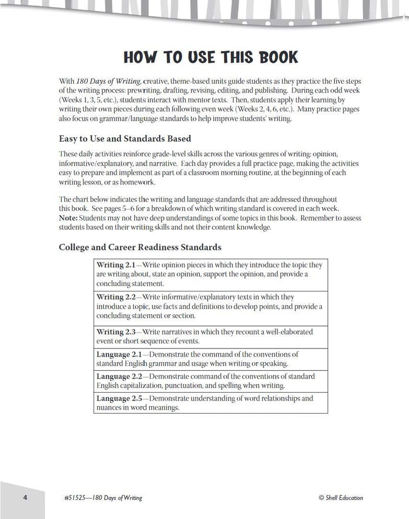 180 Days of Writing for Second Grade  An EasytoUse Second Grade Writing Workbook to Practice and Improve Writing Skills (180 ,Used