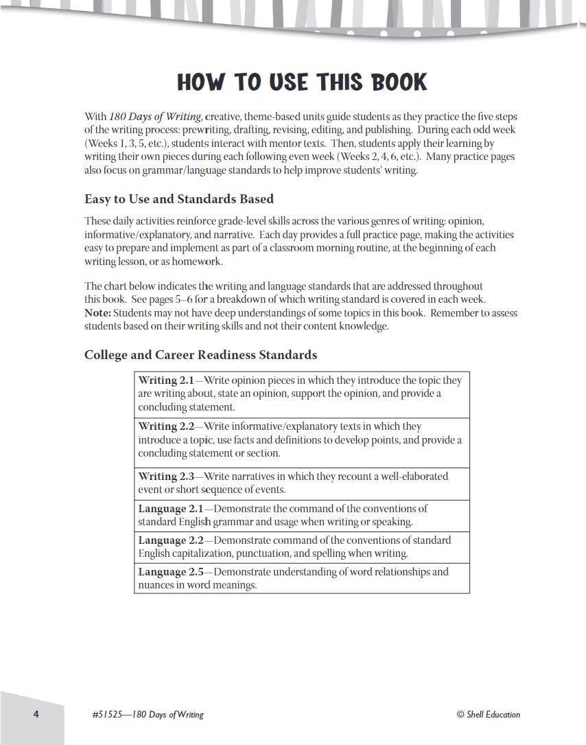 180 Days of Writing for Second Grade  An EasytoUse Second Grade Writing Workbook to Practice and Improve Writing Skills (180 ,Used