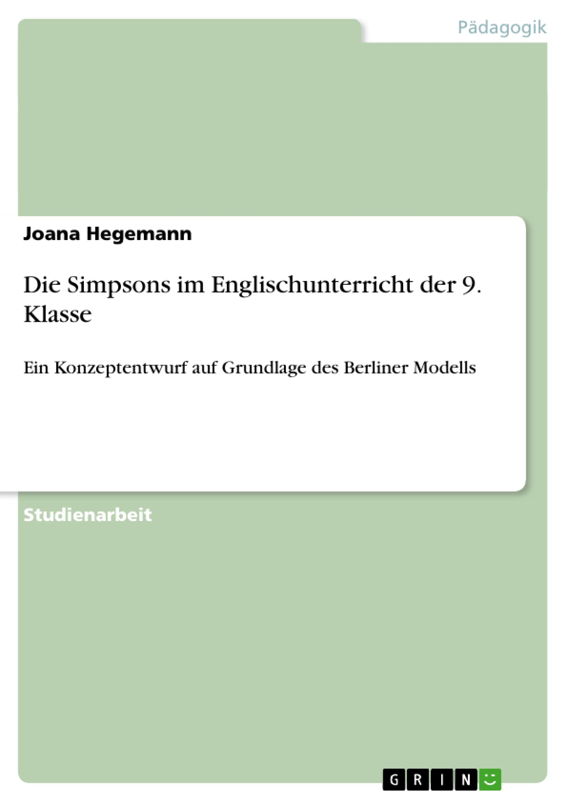 Die Simpsons Im Englischunterricht Der 9. Klasse (German Edition),Used