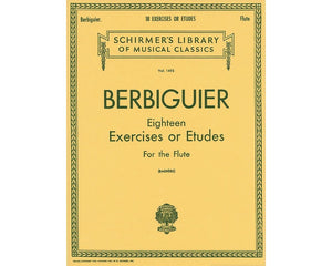 Berbiguier Eighteen Exercises or Etudes for Flute,New