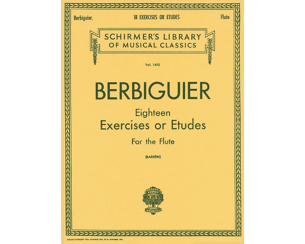 Berbiguier Eighteen Exercises or Etudes for Flute,Used