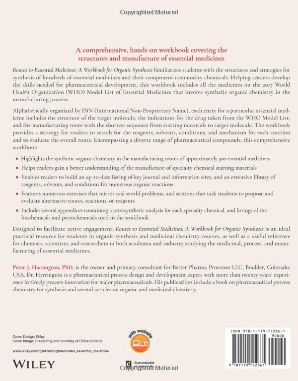 Routes to Essential Medicines: A Workbook for Organic Synthesis,Used