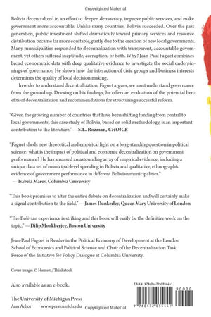 Decentralization and Popular Democracy: Governance from Below in Bolivia,Used