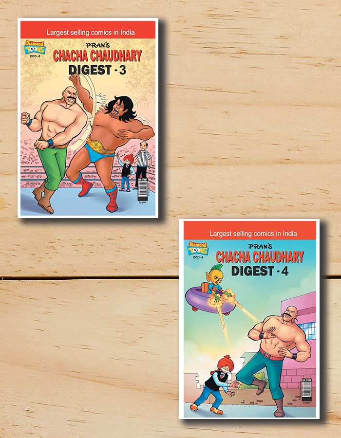Chacha Chaudhary Comics In English| Chacha Chaudhary Comics Digest Set Of 2 Comics In English | English Comics | Diamond Comics | Gift For Children | ... Since 1981|Chacha Chaudhary Digest - 3 + 4