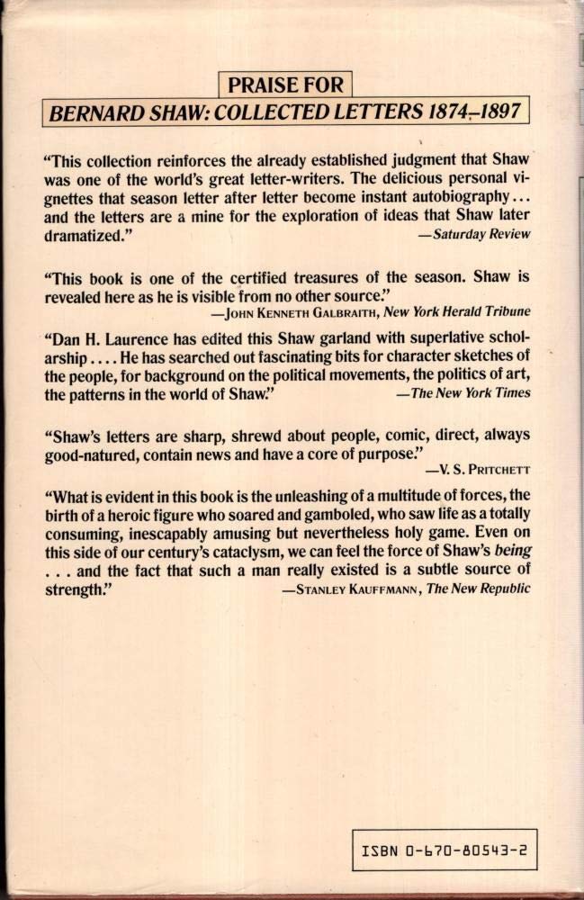 Bernard Shaw: Collected Letters 18741897, Volume 1,Used