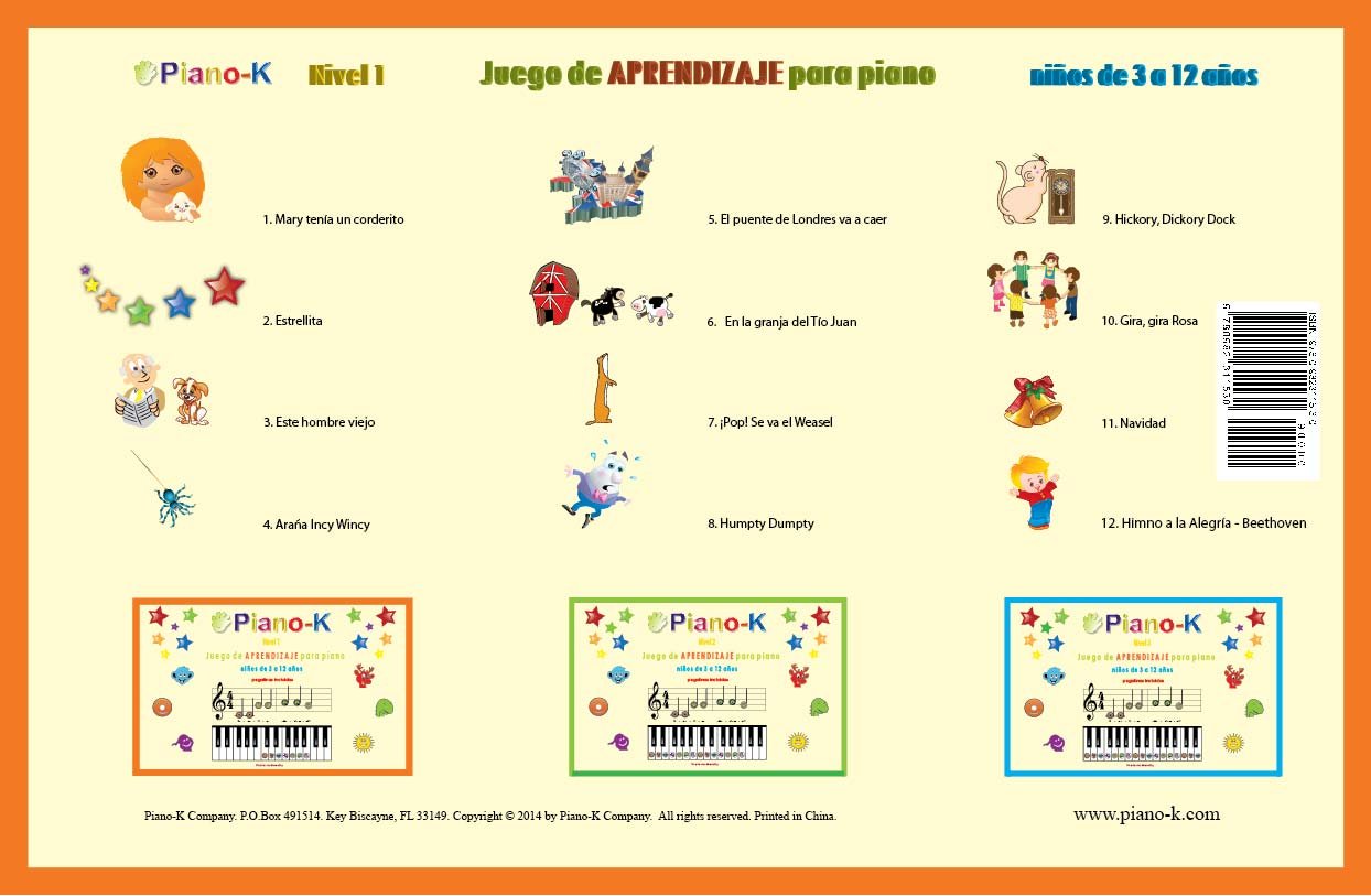 Juego De Aprendizaje Para Piano. Nivel 1. Pianok-new