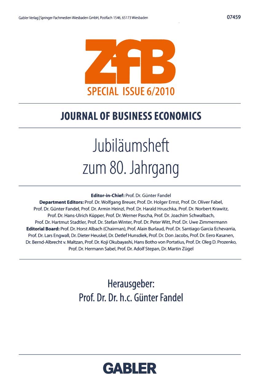 Jubilumsheft zum 80. Jahrgang (ZfB Special Issue) (German Edition),Used