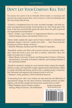 Deep Change: Discovering the Leader Within (The JosseyBass Business & Management Series),Used