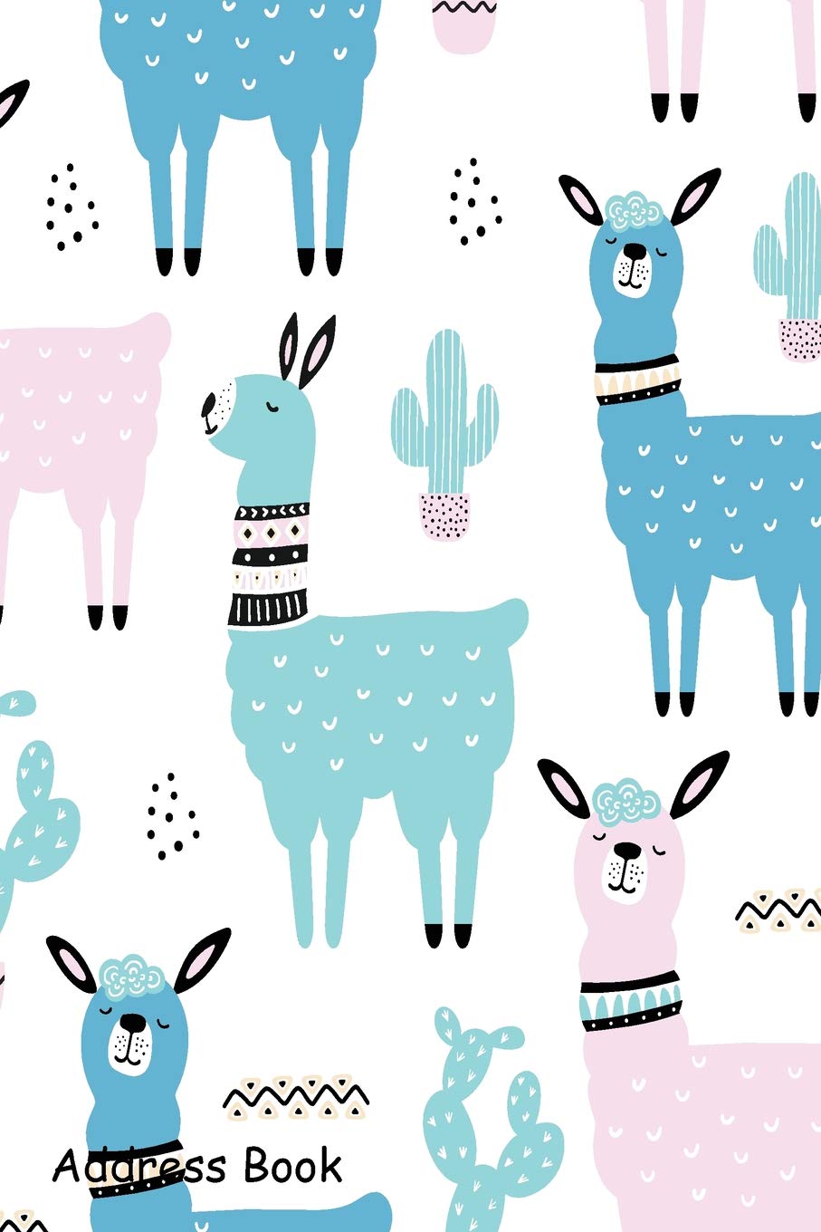Address Book: For Contacts, Addresses, Phone, Email, Note,Emergency Contacts,Alphabetical Index With llama Cactus Cute Pattern,Used
