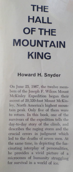 The Hall of the Mountain King: The True Story of a Tragic Climb,Used