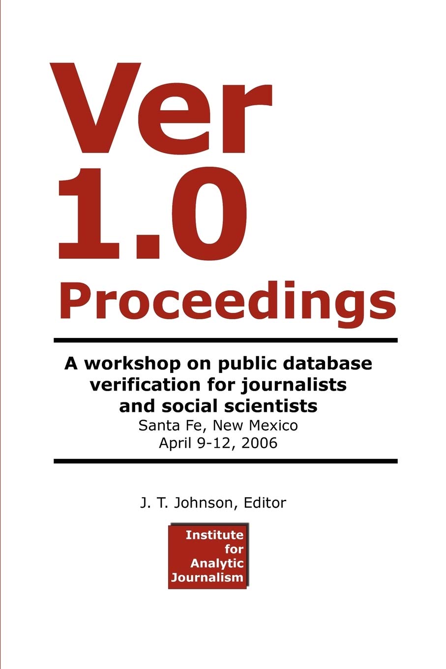 Ver 1.0 Workshop Proceedings,Used