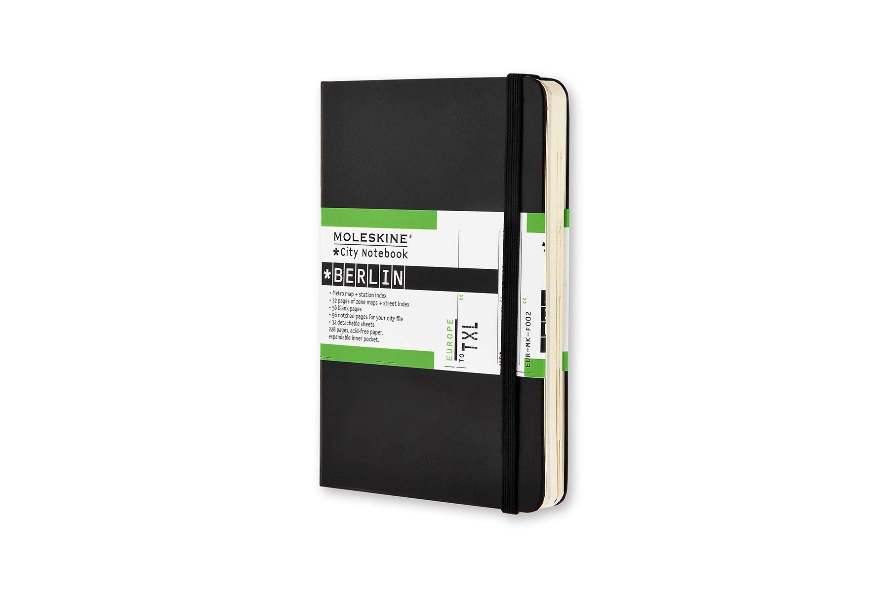 Moleskine Journey City Notebook, Berlin, Hard Cover, Pocket (3.5' X 5.5') Plain/Blank, Black, 220 Pages