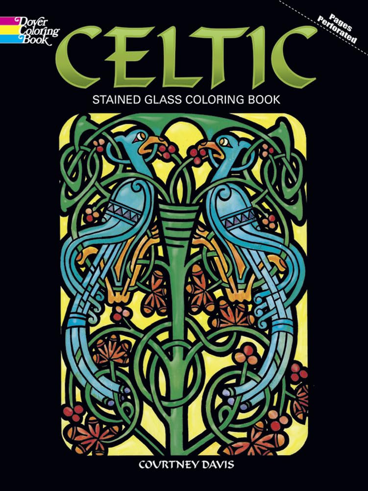 Celtic Stained Glass Coloring Book (Dover Design Coloring Books),Used