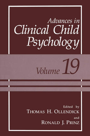 Advances in Clinical Child Psychology (Advances in Clinical Child Psychology, 19),Used