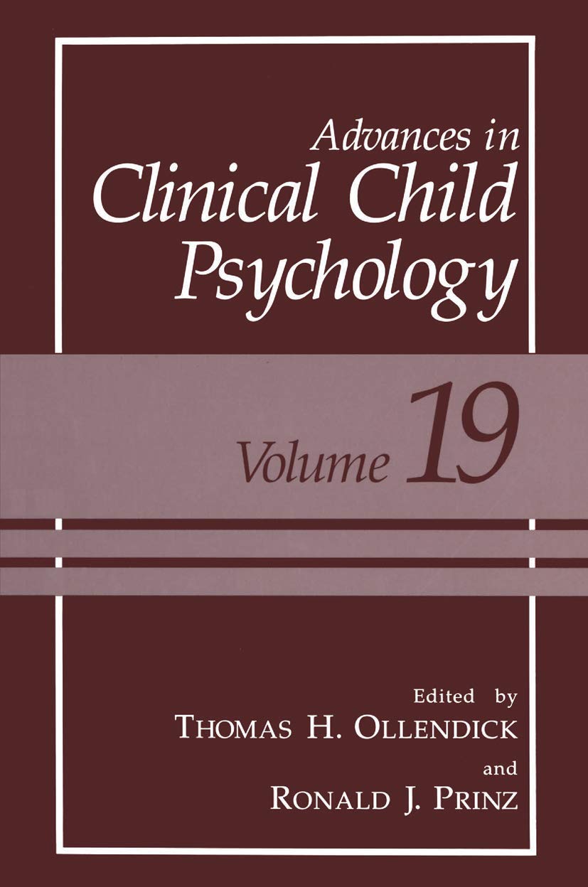 Advances in Clinical Child Psychology (Advances in Clinical Child Psychology, 19),Used