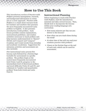 Practice with Prefixes (Getting to the Roots of ContentArea Vocabulary),Used