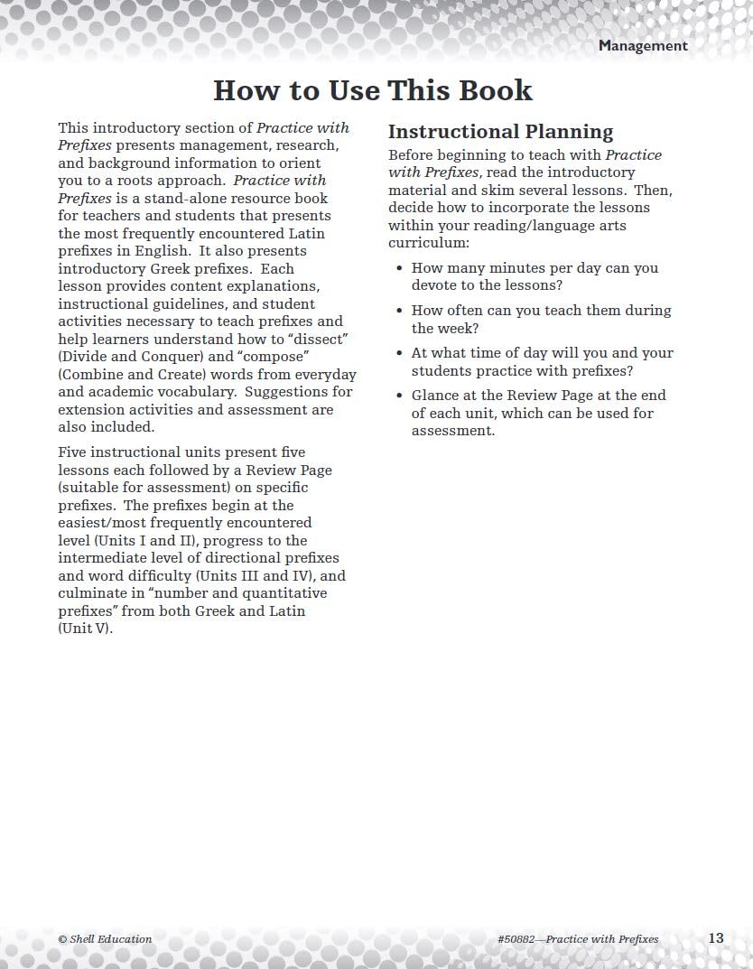 Practice with Prefixes (Getting to the Roots of ContentArea Vocabulary),Used