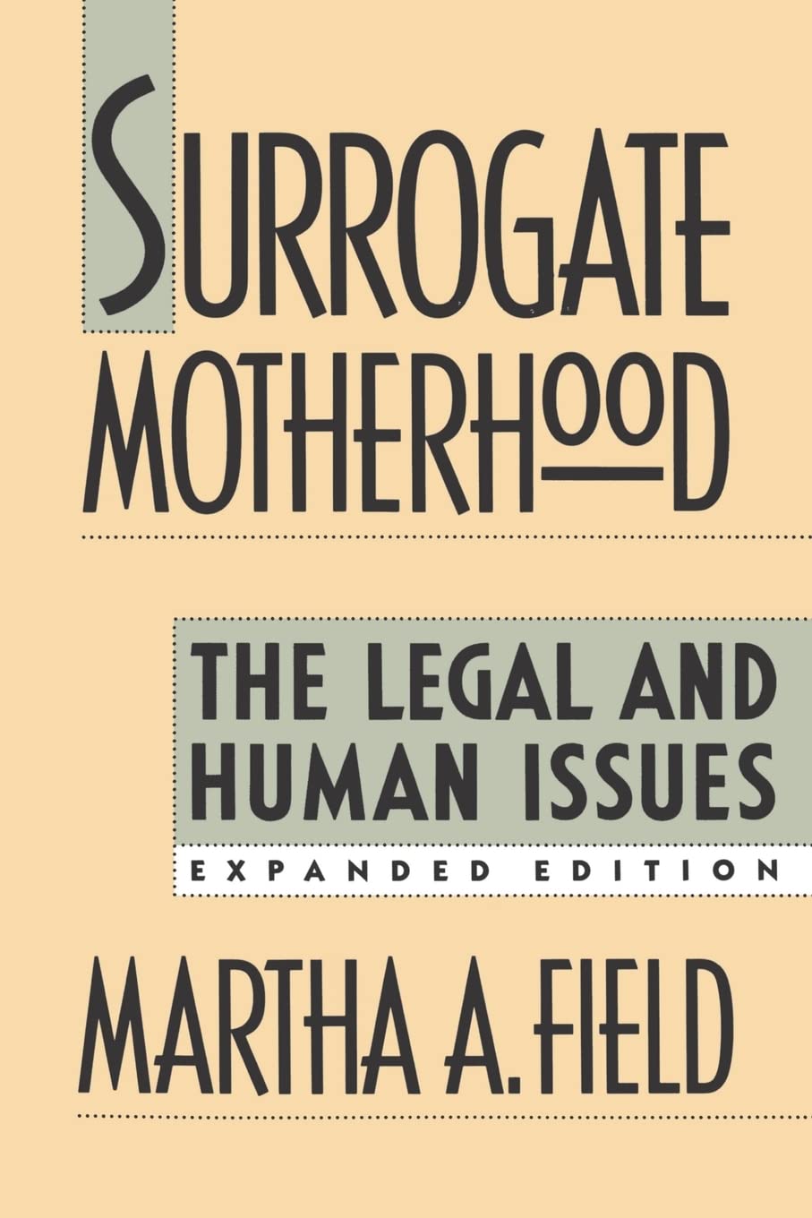 Surrogate Motherhood : The Legal and Human Issues,Used