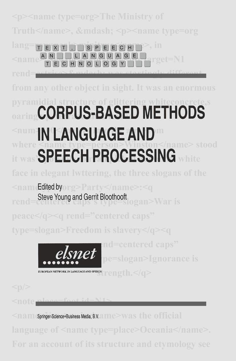 CorpusBased Methods in Language and Speech Processing (Text, Speech and Language Technology, 2),Used