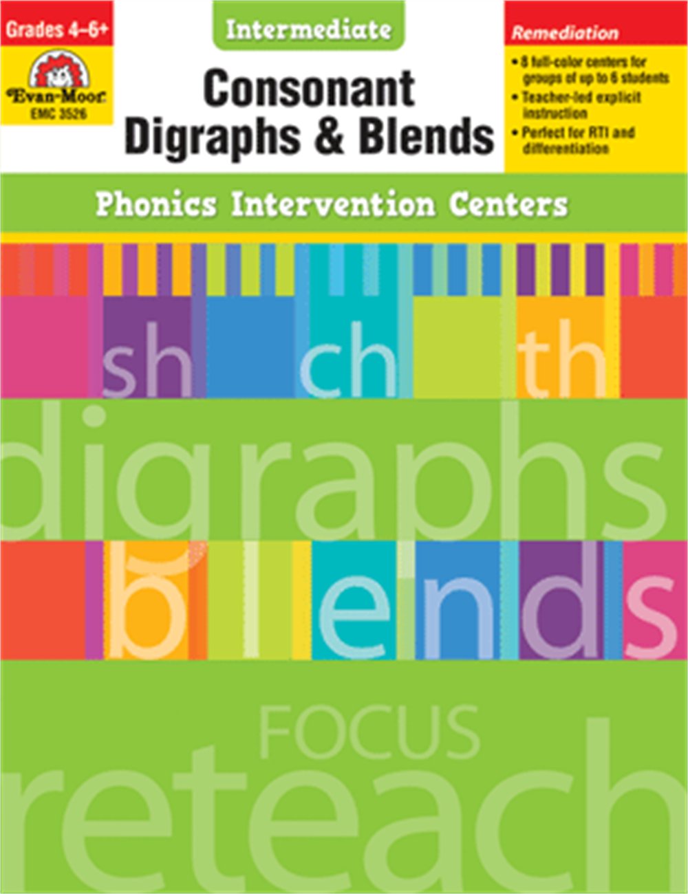 Consonant Digraphs And Blends, Grades 46+ (Phonics Intervention Centers Intermediate),Used
