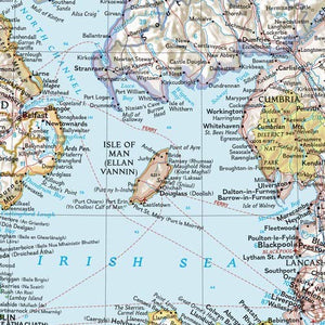 National Geographic Britain and Ireland Wall Map  Classic  Laminated (23.5 x 30.25 in) (National Geographic Reference Map),Used