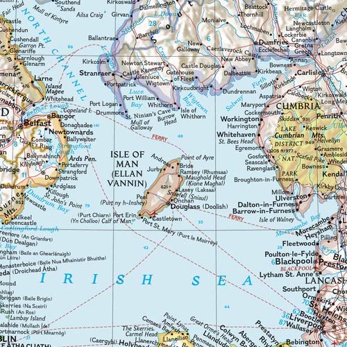 National Geographic Britain and Ireland Wall Map  Classic  Laminated (23.5 x 30.25 in) (National Geographic Reference Map),Used