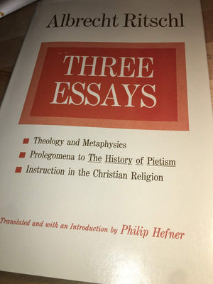 Three Essays: Theology and Metaphysics Prolegomena to the History of Pietism Instruction in the Christian Religion,Used