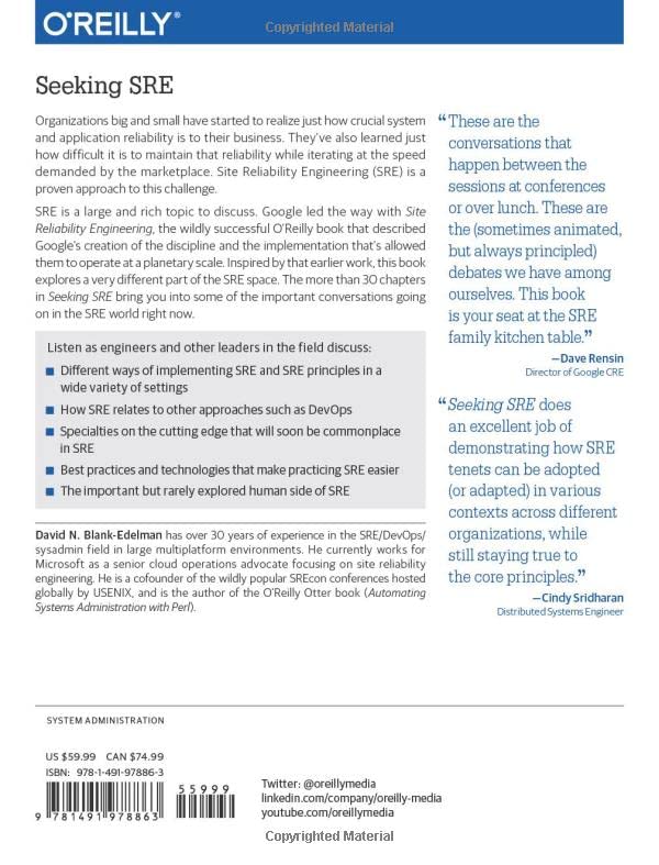Seeking SRE: Conversations About Running Production Systems at Scale,Used