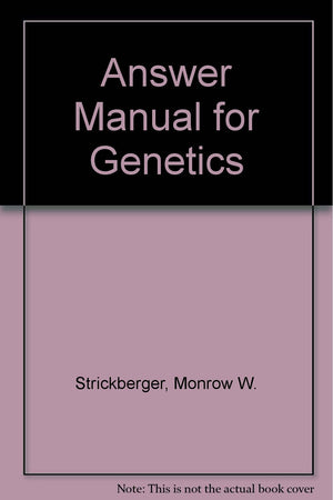 Answer Manual for Genetics,Used