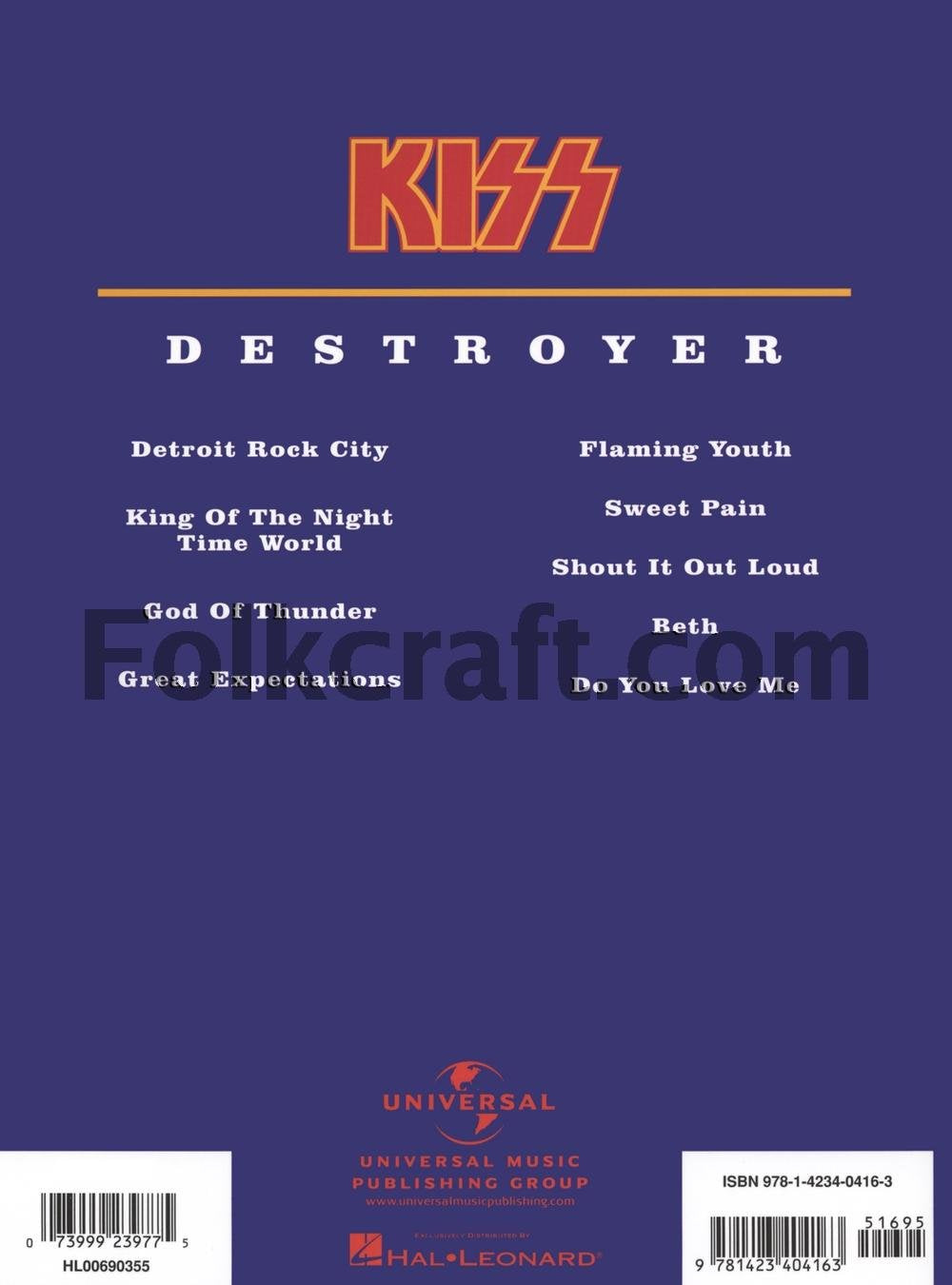Kiss  Destroyer (Guitar Recorded Versions),Used