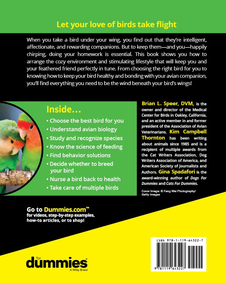 Birds For Dummies, 2nd Edition (For Dummies (Pets)),Used