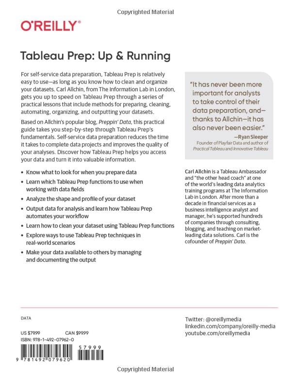 Tableau Prep: Up & Running: SelfService Data Preparation for Better Analysis,Used