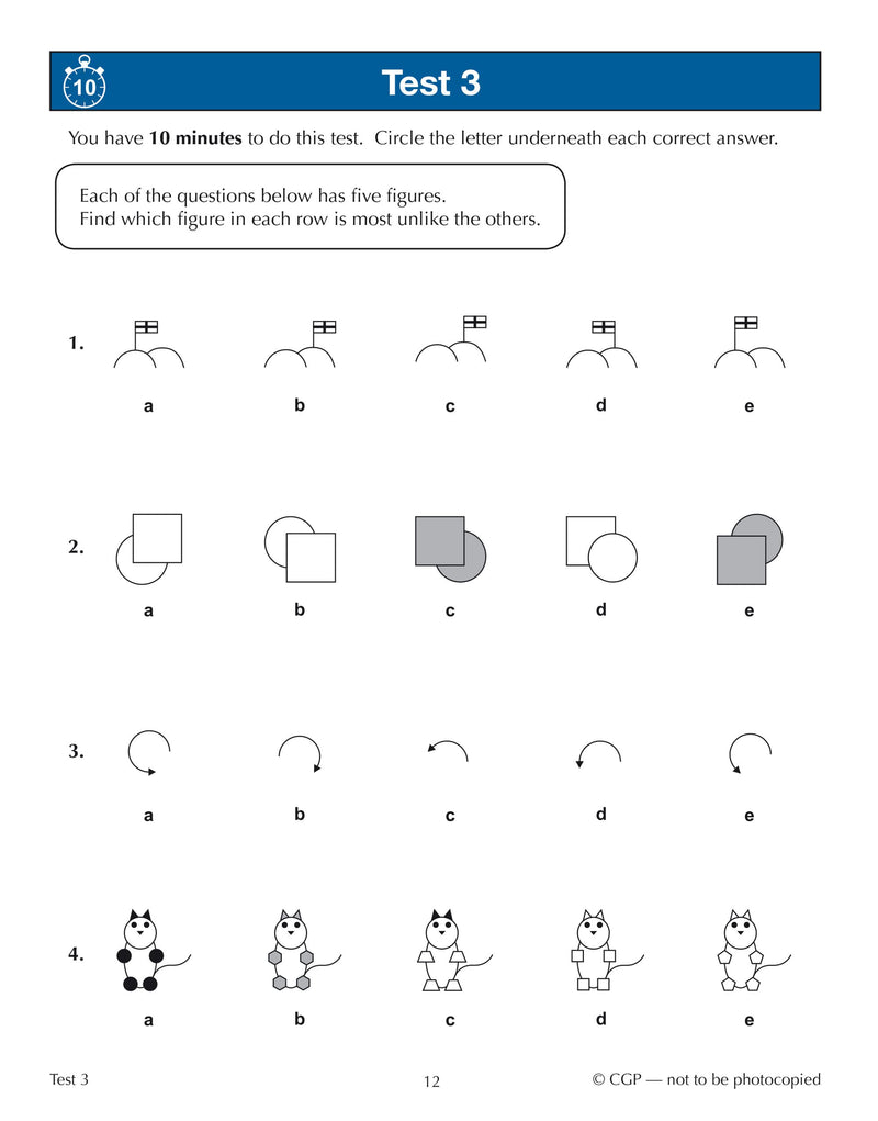 New 11+ GL 10Minute Tests: NonVerbal Reasoning  Ages 89 (with Online Edition) (CGP 11+ GL),Used