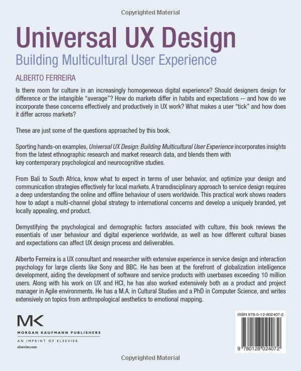 Universal UX Design: Building Multicultural User Experience,Used