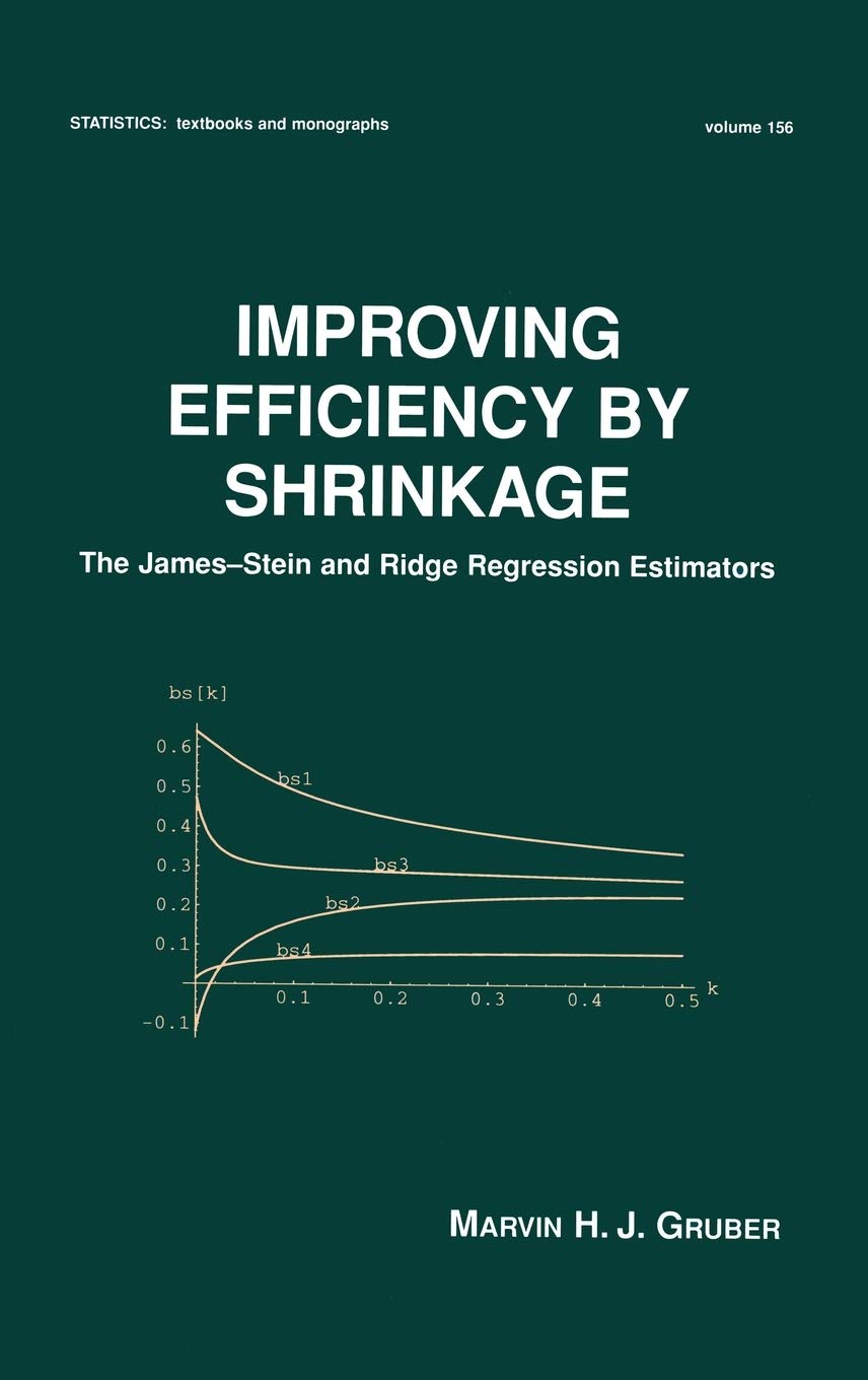 Improving Efficiency by Shrinkage: The JamesStein and Ridge Regression Estimators (Statistics: A Series of Textbooks and Monog,Used