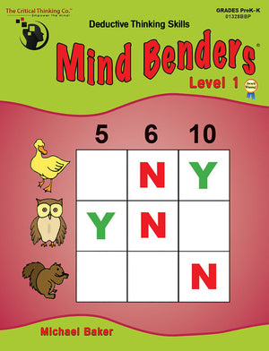 Mind Benders Level 1 Workbook  Deductive Thinking Skills Puzzles (Grades Prekk),Used