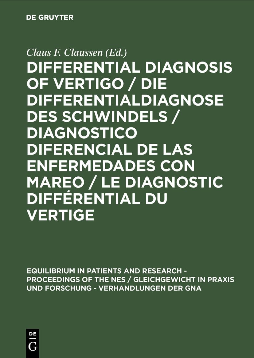 Differential Diagnosis of Vertigo / Die Differentialdiagnose des Schwindels /Diagnostico diferencial de las enfermedades con mar,Used