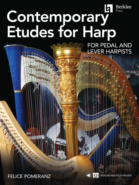 Contemporary Etudes for Harp for Pedal and Lever Harpists by Felice Pomeranz,Used