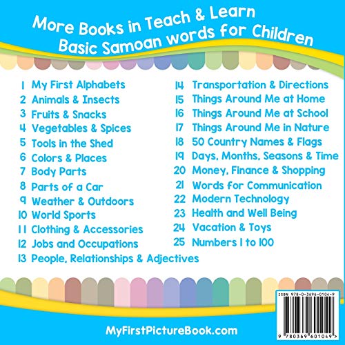 My First Samoan Alphabets Picture Book with English Translations: Bilingual Early Learning & Easy Teaching Samoan Books for Kids,Used