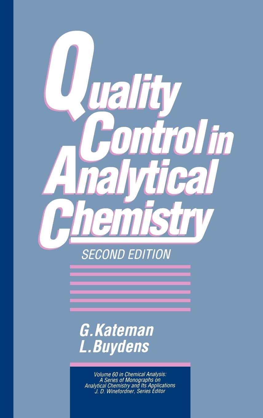Quality Control in Analytical Chemistry (Chemical Analysis: A Series of Monographs on Analytical Chemistry and Its Applications),Used