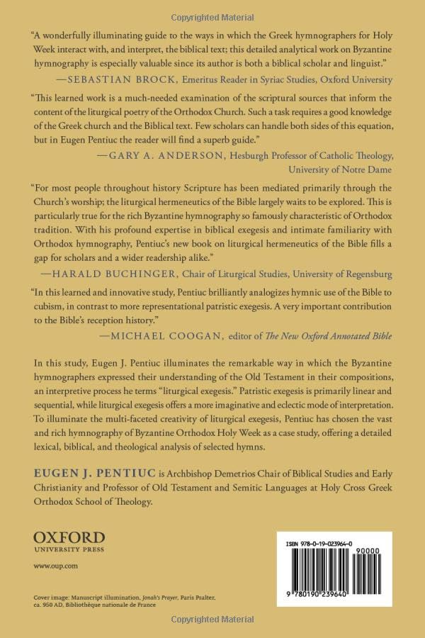 Hearing the Scriptures: Liturgical Exegesis of the Old Testament in Byzantine Orthodox Hymnography,Used