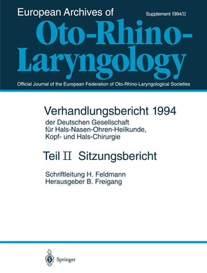 Sitzungsbericht (Verhandlungsbericht der Deutschen Gesellschaft fr HalsNasenOhrenHeilkunde, Kopf und HalsChirurgie, 1994 / ,Used