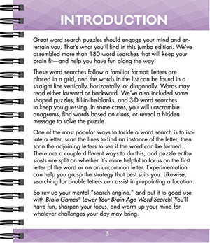 Brain Games  Lower Your Brain Age Word Search: Jumbo Edition,Used