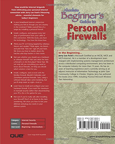 Absolute Beginner's Guide to Personal Firewalls,Used