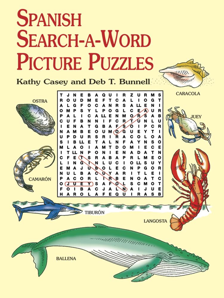 Spanish SearchaWord Picture Puzzles (Dover Bilingual Books For Kids),Used